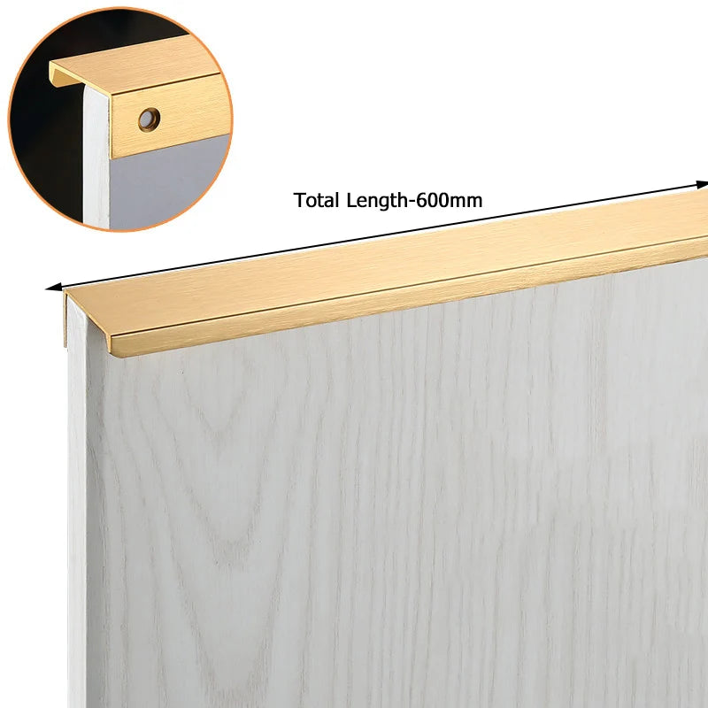 NAIERDI Black Hidden Cabinet Handles Aluminum Alloy Kitchen Cupboard Pulls Drawer Knobs Furniture Handle Bedroom Door Hardware