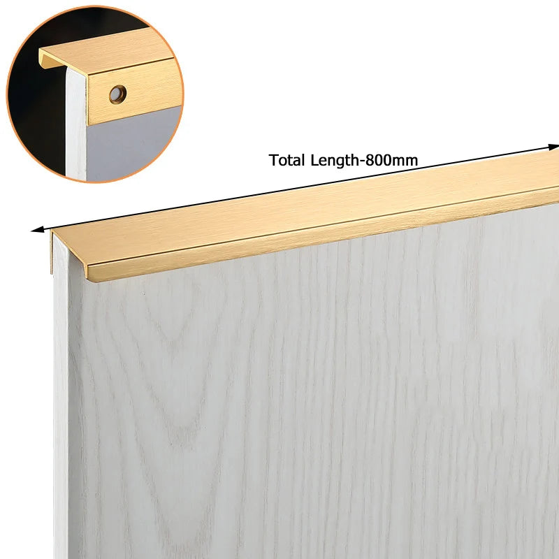 NAIERDI Black Hidden Cabinet Handles Aluminum Alloy Kitchen Cupboard Pulls Drawer Knobs Furniture Handle Bedroom Door Hardware