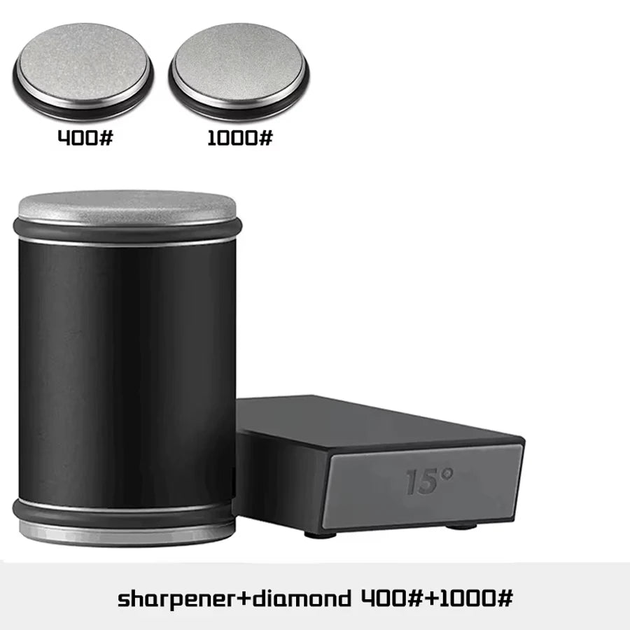 Dual Angle Knife Sharpener Diamond Ceramic Discs 15°20° Grinding Nonslip Magnetic Fast Sharpening Blades Kitchen Essential